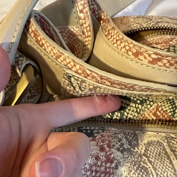 Jimmy Choo Ramona Beige and Multicolor Snake Shoulder Bag - Picture 6 of 9